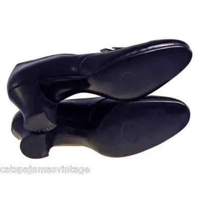 VINTAGE Leather Heels 1920s Walk Over NIB#10 Nice Buckles Size EU 36 US 6