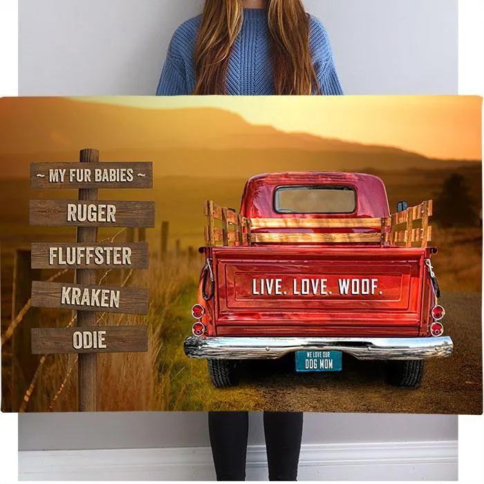 Vintage Truck Personalized Name Sign Canvas Custom Wall Art