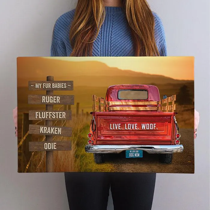 Vintage Truck Personalized Name Sign Canvas Custom Wall Art