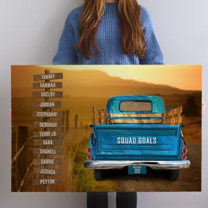 Vintage Truck Personalized Name Sign Canvas Custom Wall Art