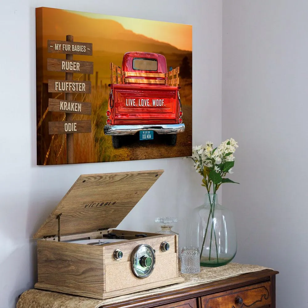 Vintage Truck Personalized Name Sign Canvas Custom Wall Art