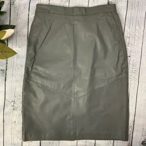 VINTAGE EVAN DAVIES Grey leather pencil skirt
