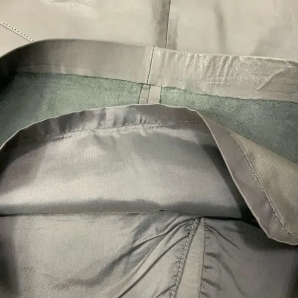 VINTAGE EVAN DAVIES Grey leather pencil skirt