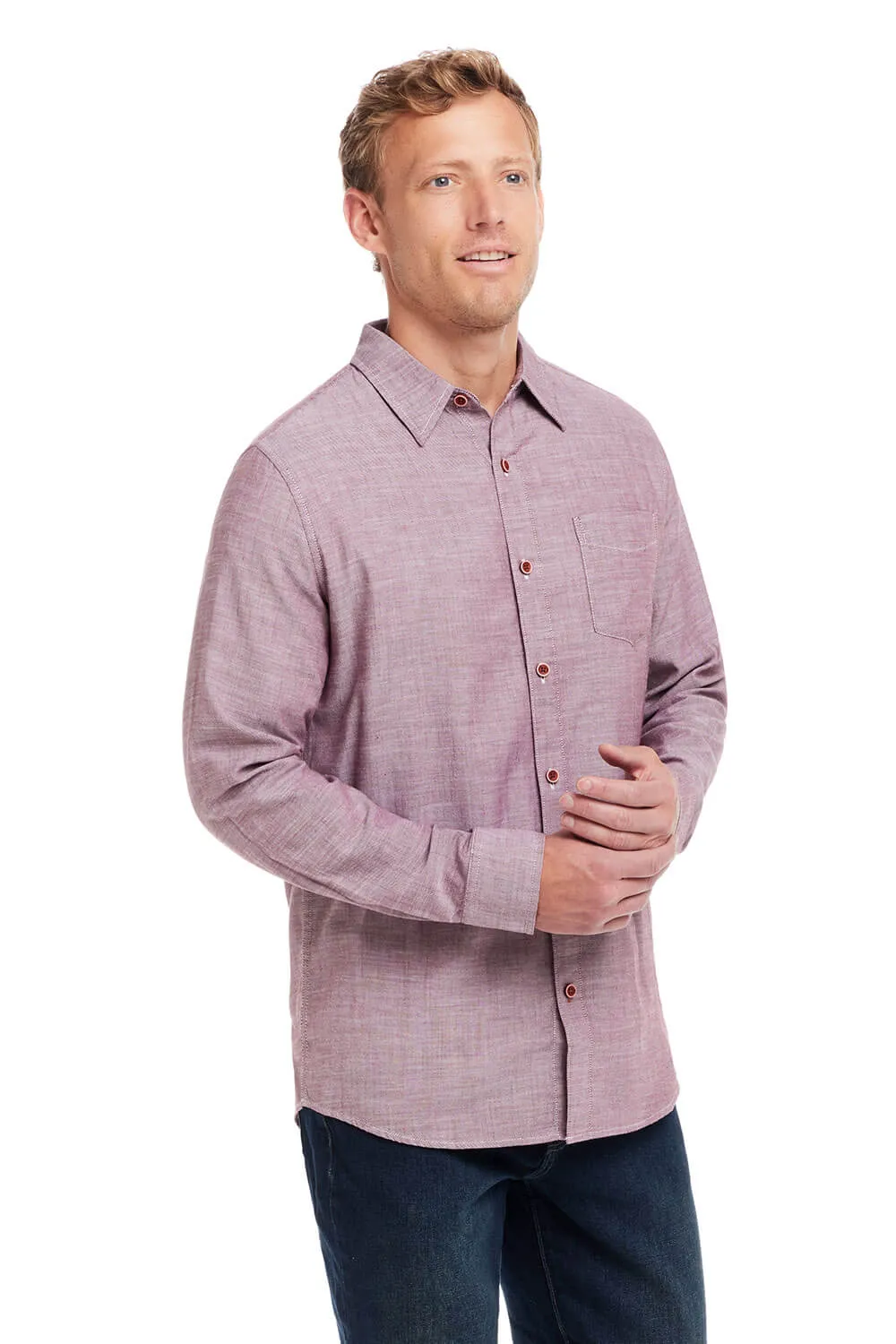 Weatherproof Vintage Winter Oxford Button Down Shirt for Men in Truffle | F2485808GK-TRUFFLE
