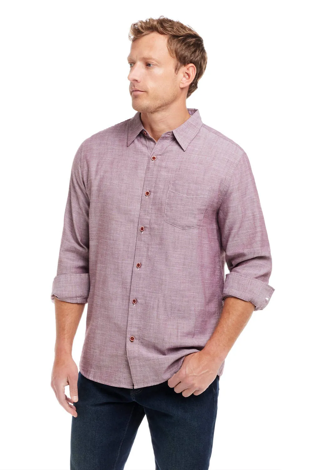 Weatherproof Vintage Winter Oxford Button Down Shirt for Men in Truffle | F2485808GK-TRUFFLE