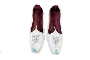 White Dulha Khussa - Shoes - Women's