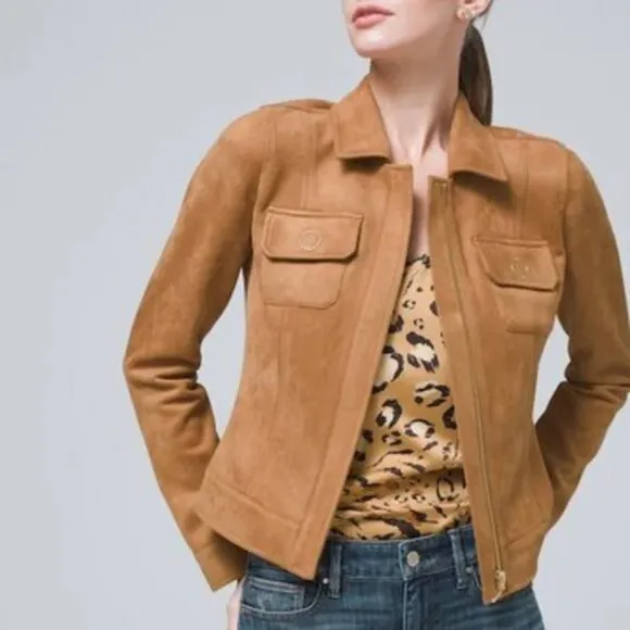 White House Black Market Faux Suede Jacket