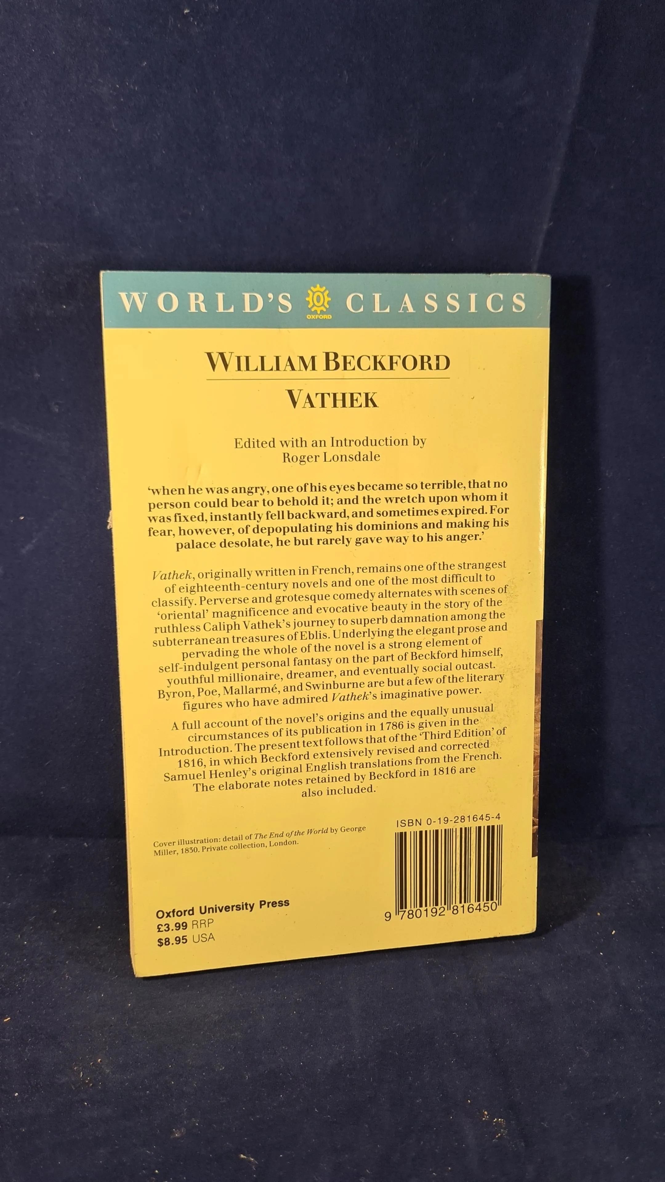 William Beckford - Vathek, Oxford University Press, 1983, Paperbacks