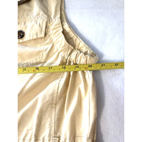 Woolrich Utility Vest Hooded Zip Up Beige Women's L Y2K Outdoor Cabincore