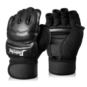 Xinluying PU Leather MMA Training Gloves - Multiple Sizes with Wrist Wraps