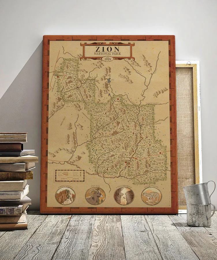 Zion National Park Map Print